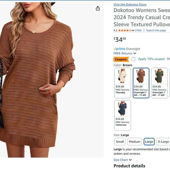 Dokotoo Dresses & Skirts - Brown Sweater Dress